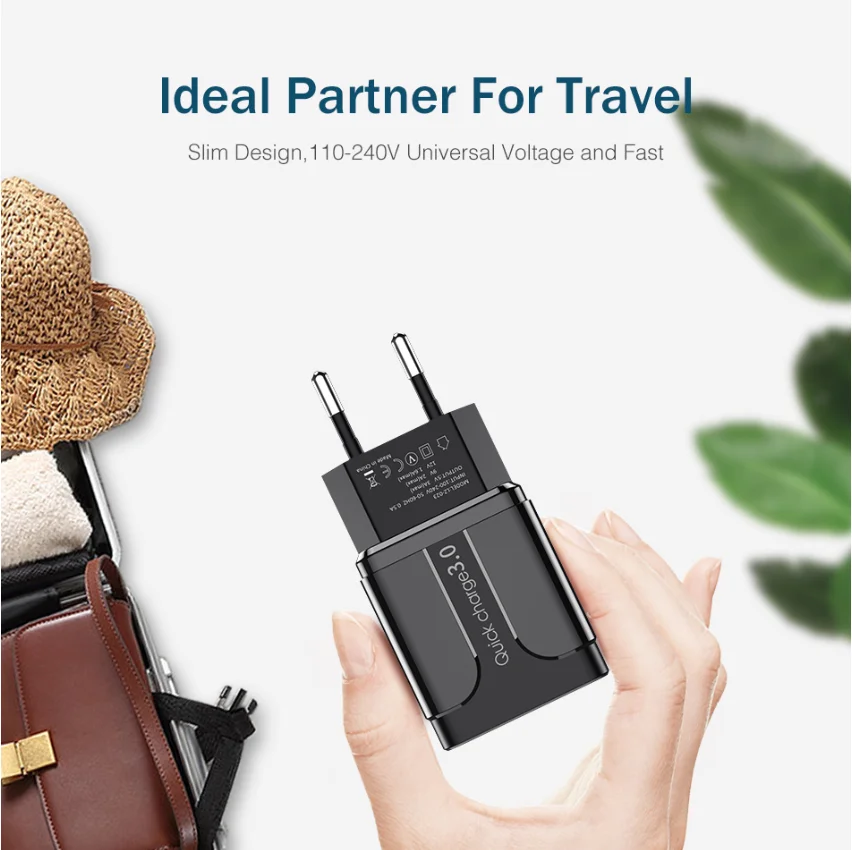 USB зарядное устройство Quick Charge 3,0 Универсальный мобильный телефон зарядное устройство настенное зарядное устройство USB для зарядки электроники с разъемами стандартов США адаптер для розеток европейского стандарта