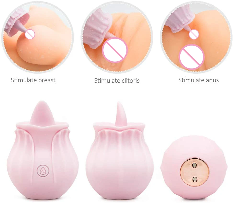  7 Intense Oral Suction Rose Vibrator Sex Toy Women Red Shape Nipple Sucker Silicone Clit Vibrador Tongue Vagina