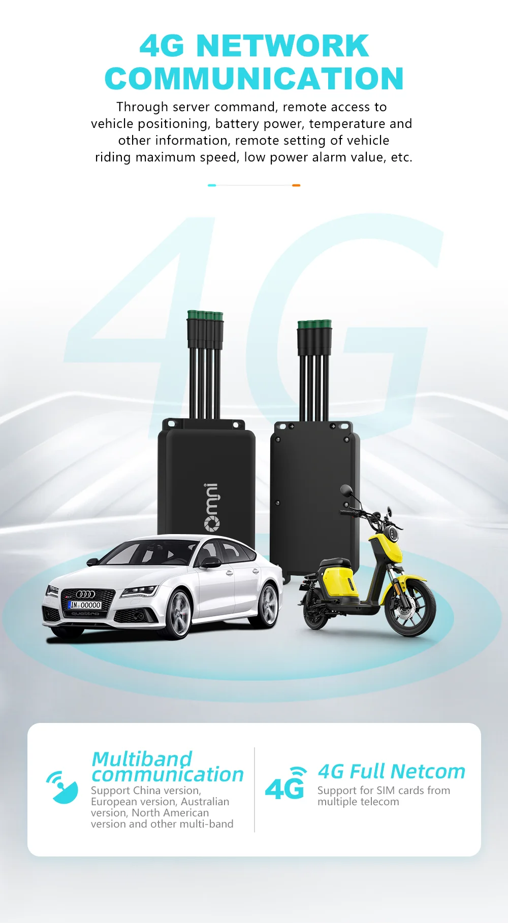 Omni GPS Track Sharing System IOT Tracking Device Tracker For Bicycle Electric
