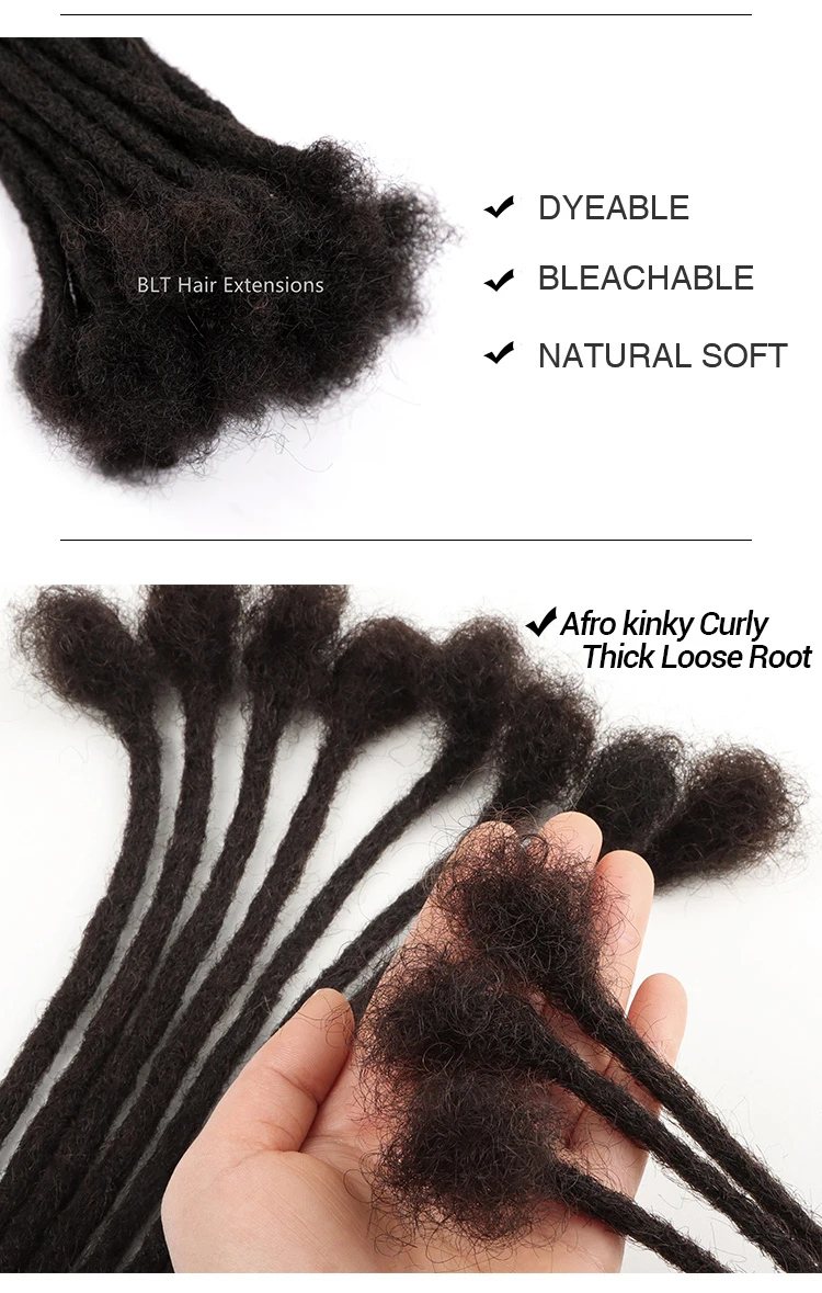 100% human hair locs  Dreadlock Extensions Full Head Handmade 6-18 inches length Wholesale soft Dreadlocks Extensions