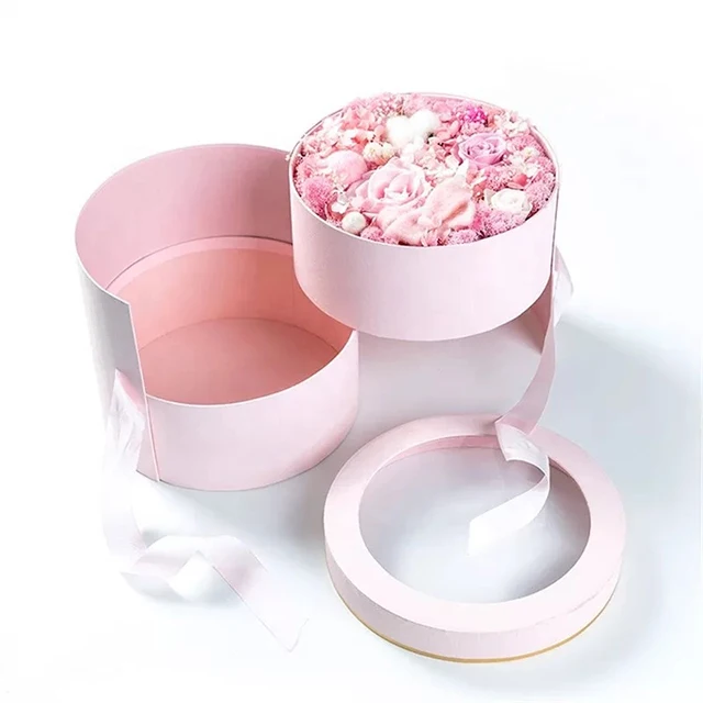 
Wholesale Round Flower Packaging Two Layer Box Gift Box 