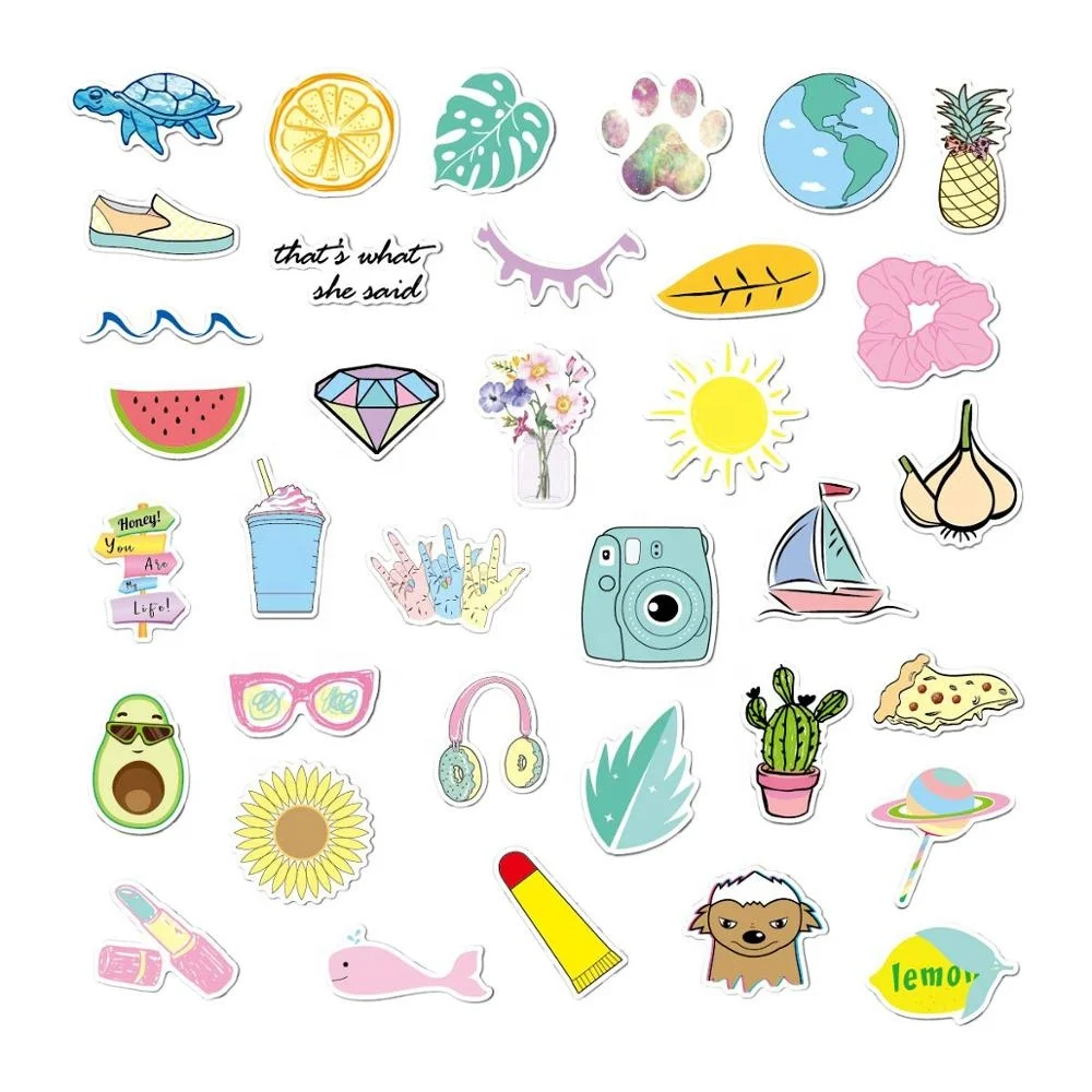 Vinyl Waterproof  Cartoon Decorative Stickers for Laptop Notebooks Car Skateboards Decoration