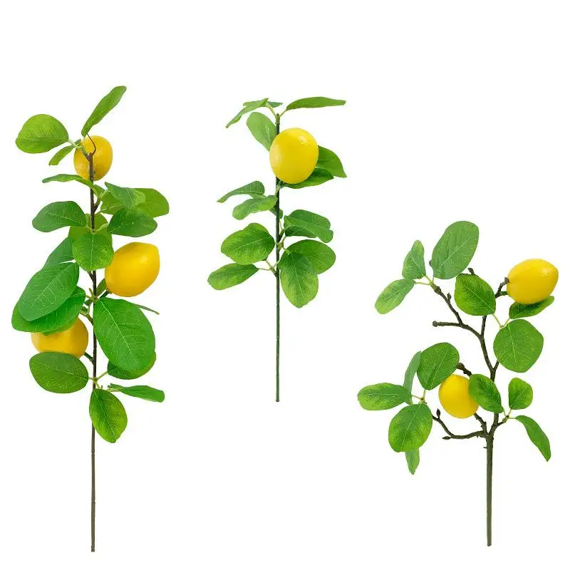 faux artificial lemons with leaves for wedding home hotel Restaurant decoration