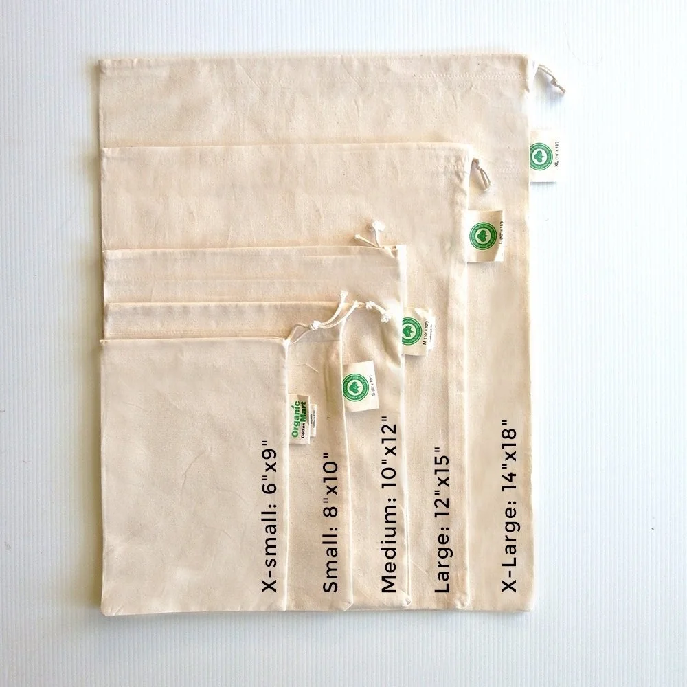 Sopurrrdy Custom Print Organic customized Reusable muslin pouch cotton drawstring produce bag small