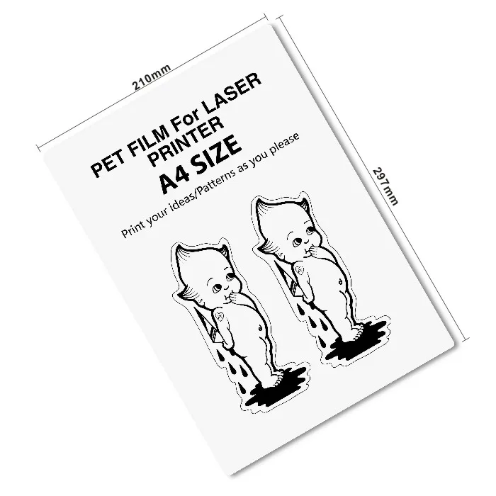 Alcohol Resistance Laser printer Blank PET film Material Adhesive PET film for Laser printer