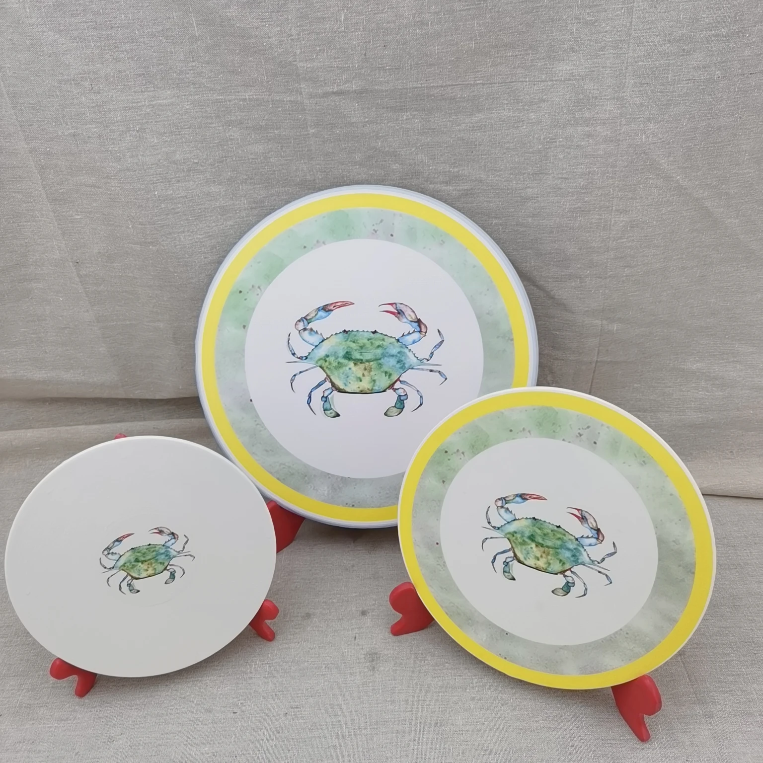2022 New CRAB Design Melamine Plate Sets Rack With Customized Table Decor Art Framework For Decoration Plate