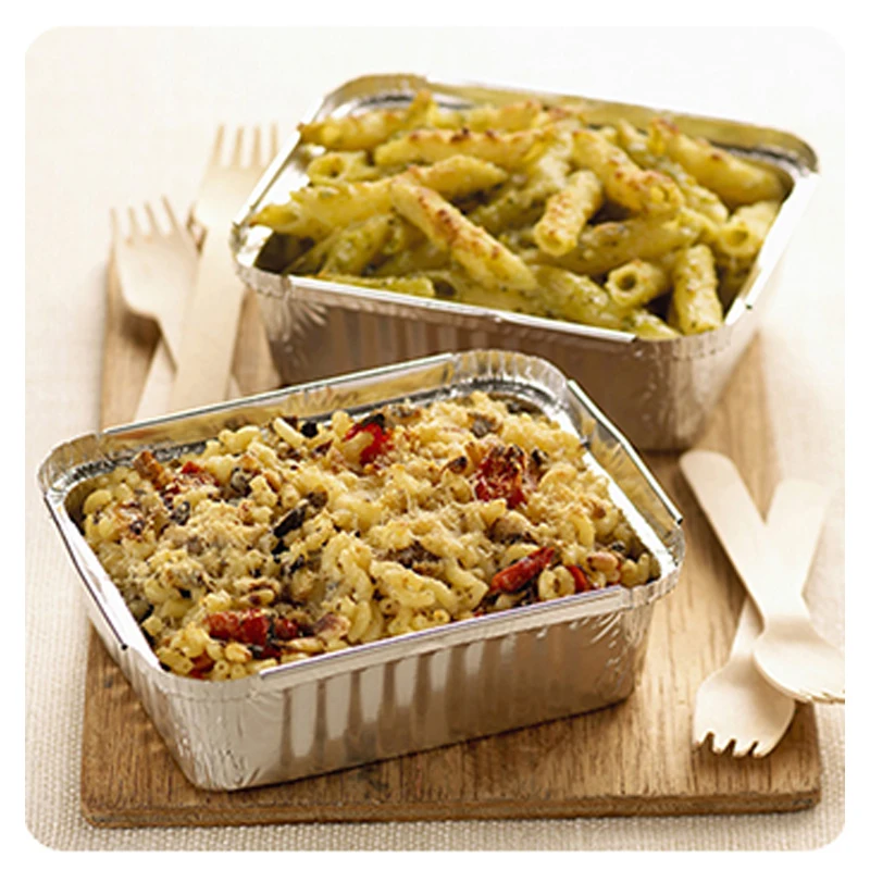 Custom Large Square Smooth Aluminium Foil Containers for Desserts and Cuisine Personalized Foil Trays