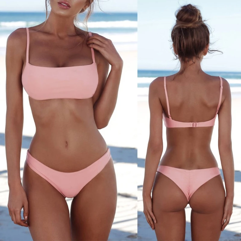 New Sexy Push Up Unpadded Bikini Set Women Vintage Swimwear Swimsuit Beach Suit Biquini Bathing Suits Drop Ship