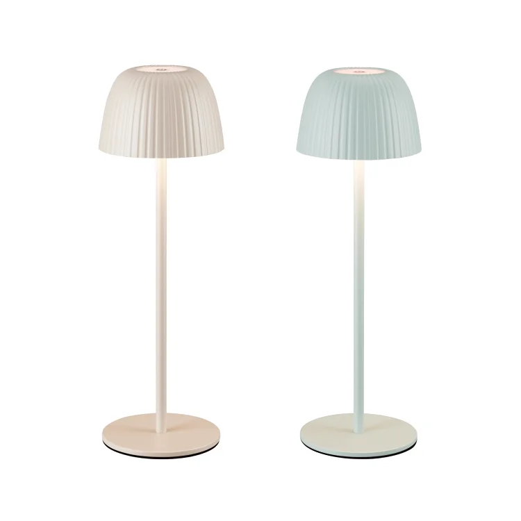 Simple Vertical Shade Metal Shade Table Lamp Dimmable RGB Rechargeable Restaurant Hotel Bedroom Table Lamp Waterproof IP54