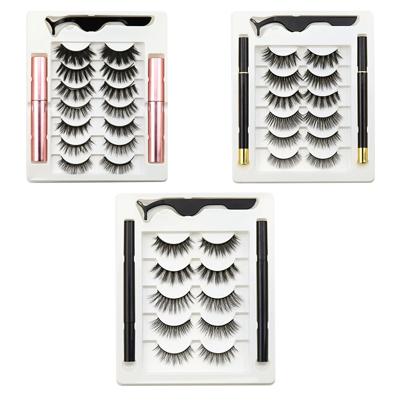 High quality custom magnetic lashes vendors wholesale new custom design 3d silk magnetic lashes magnetic mink eyelash