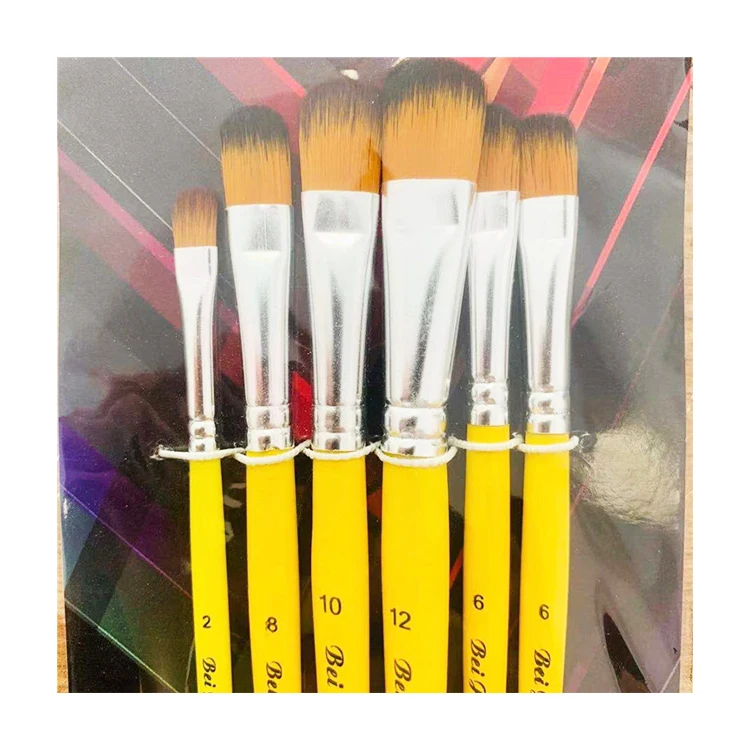 New Product 4 set Bristle Art Paint Brushes Hog Hair Oil Painting Brushes Paint Pen