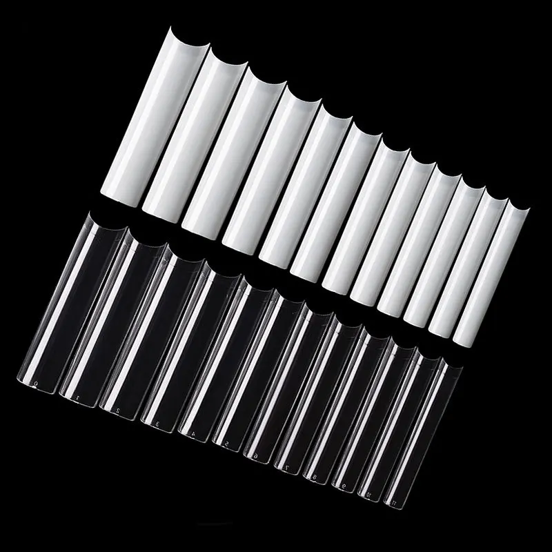 Square Tapered French XXXL No C Shape Extra Long False Nail Tips New Arrival Long Tube Half Cover Abs Nail Tips For Salon