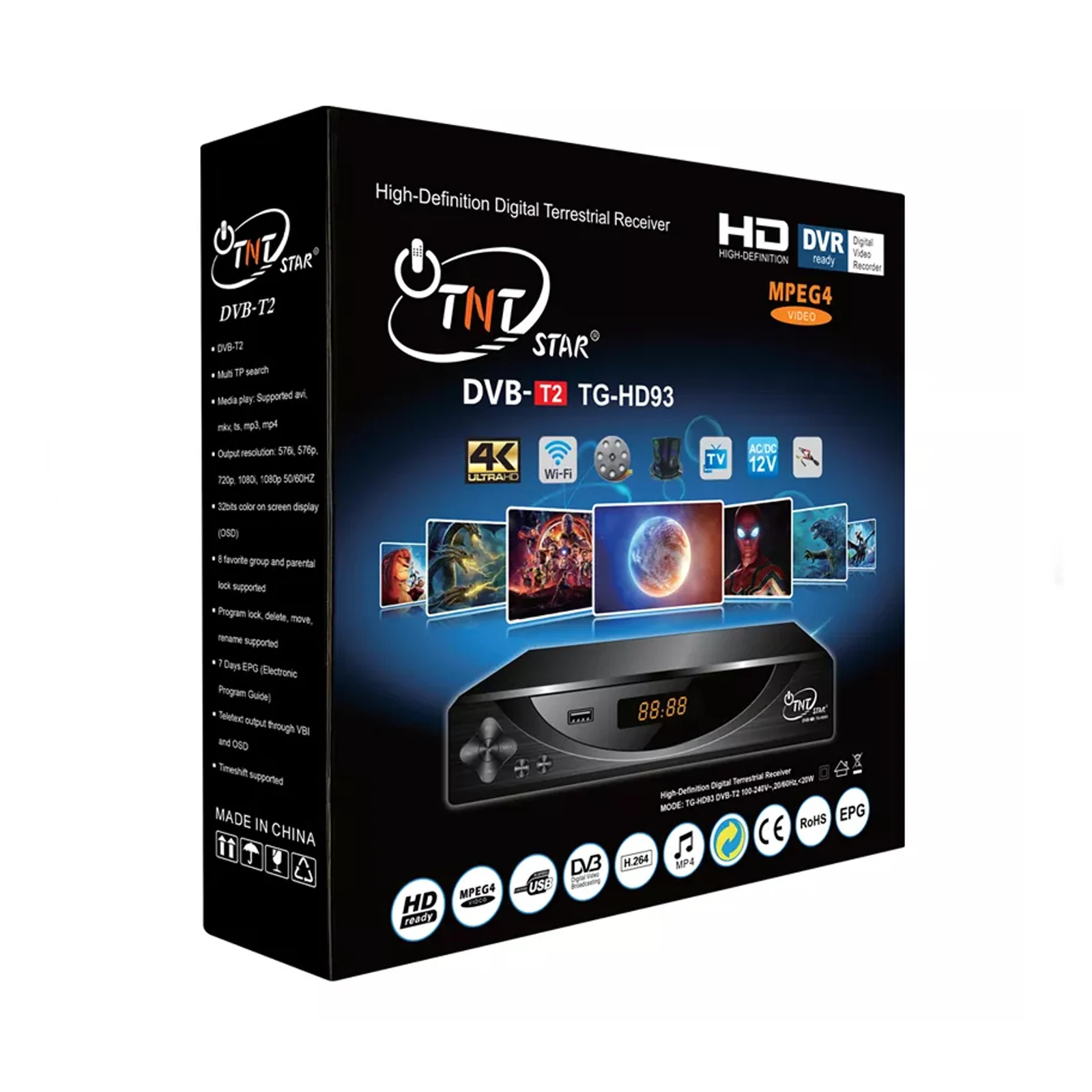 DVB T2 HD93 tntstar наружная антенна dvb-t2 приемник установленная верхная коробка цифров dvb t2 Высокое качество Поддержка DVR готовый серверный компьютером с экранным меню