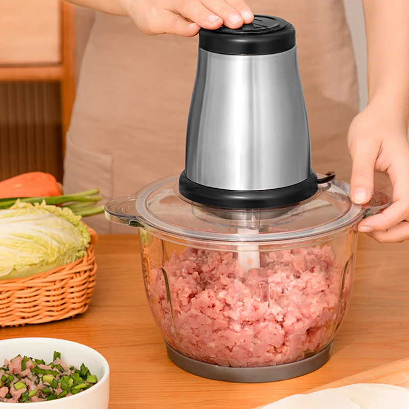 Household Automatic 2L Frozen Meat Easy Chopper Meat Grinder Knife Meat Grinder Machine
