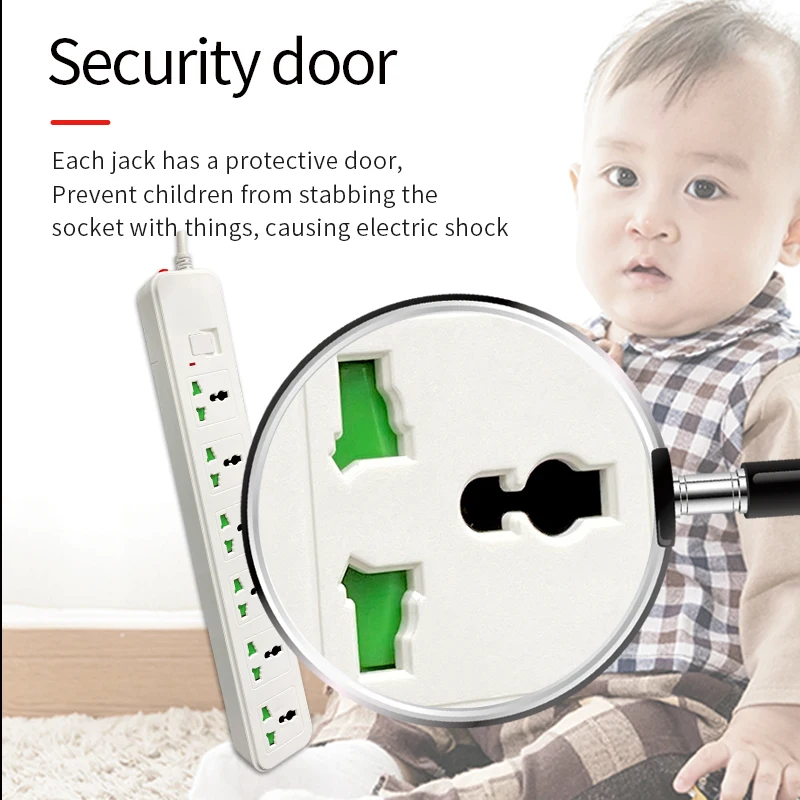 Cross-border factory direct sales of multi-hole strip line socket student dormitory home security door socket high-power socket