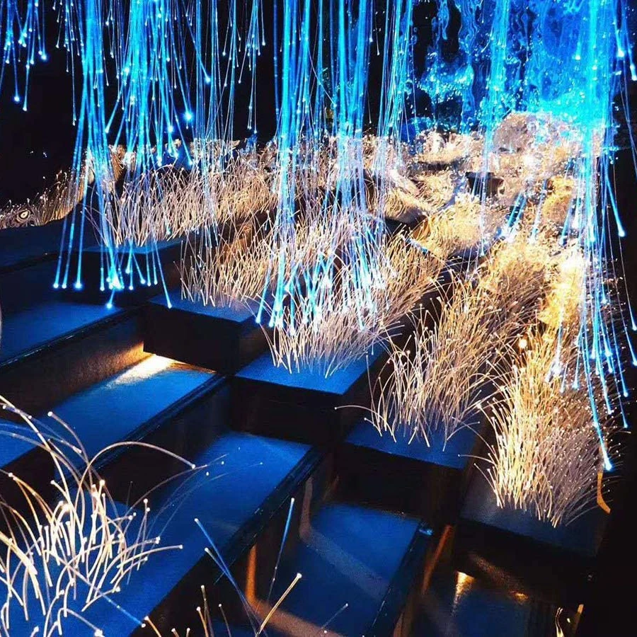 Hot sale led fiber optic curtain sparkle waterfall fiber optic for lighting decoration