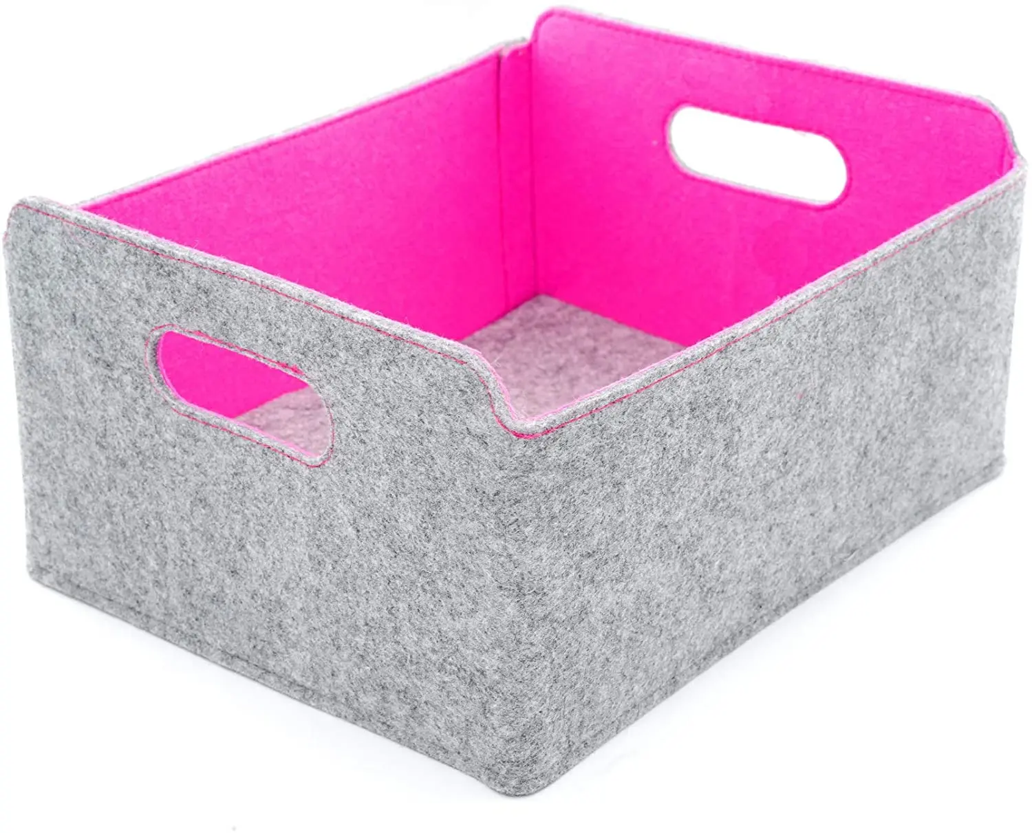 Wholesale hot sale home bedroom woven felt storage basket boxes with handle