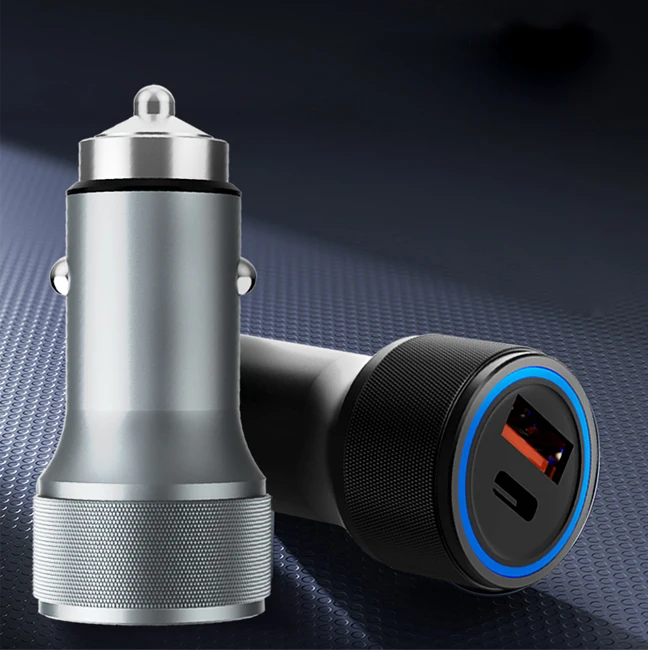 Universal Custom Logo PD 20W SP 22.5W Metal USB Car Charger Adapter USB Car Charger for Phone