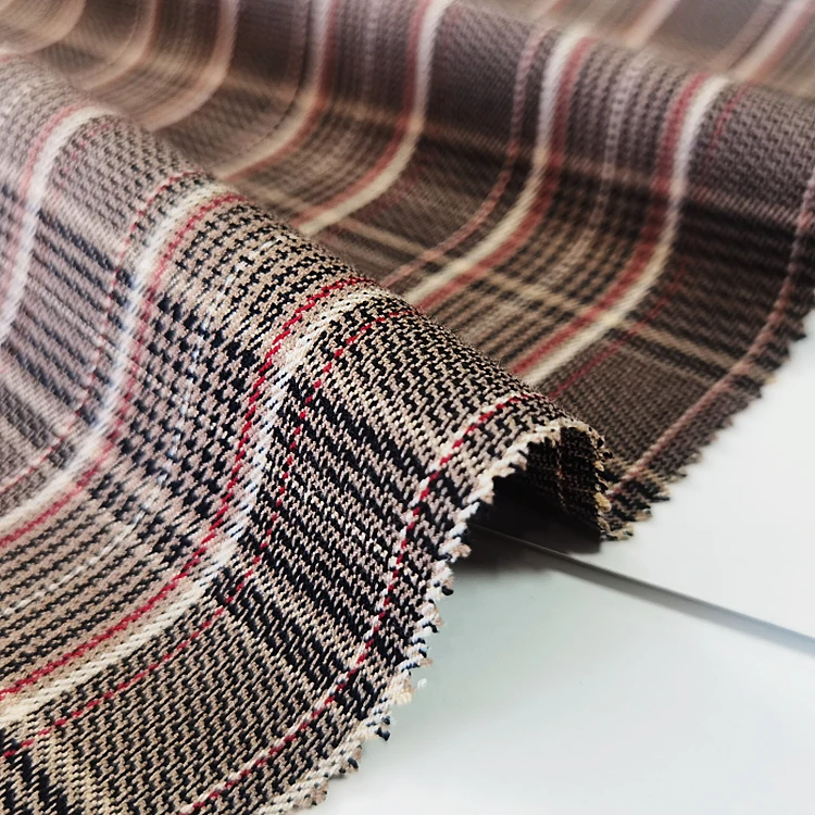 Хорошее качество tr подходящая TR спандекс г/м2 окрашенная пряжа тканая ткань для длинного пальто для женщин