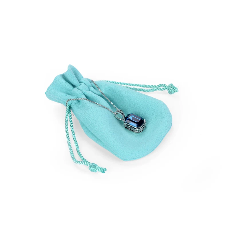 Wholesale stock earring custom packing bag velvet suede jewelry pouch