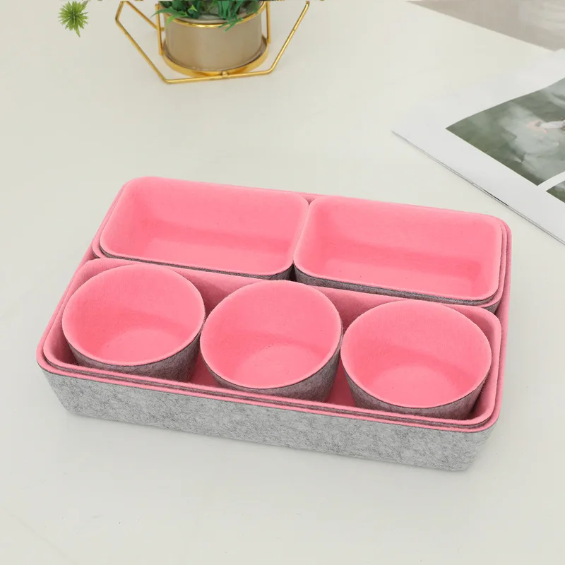 Drawer organizers bins felt storage bin office organizer Shallow Small Desk organizer trays Draw dividers festival gift