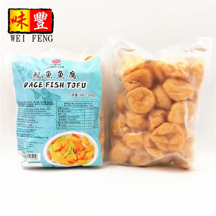 HACCP Certificate Chinese Pre-made Food 300g Frozen Dace Fish Tofu