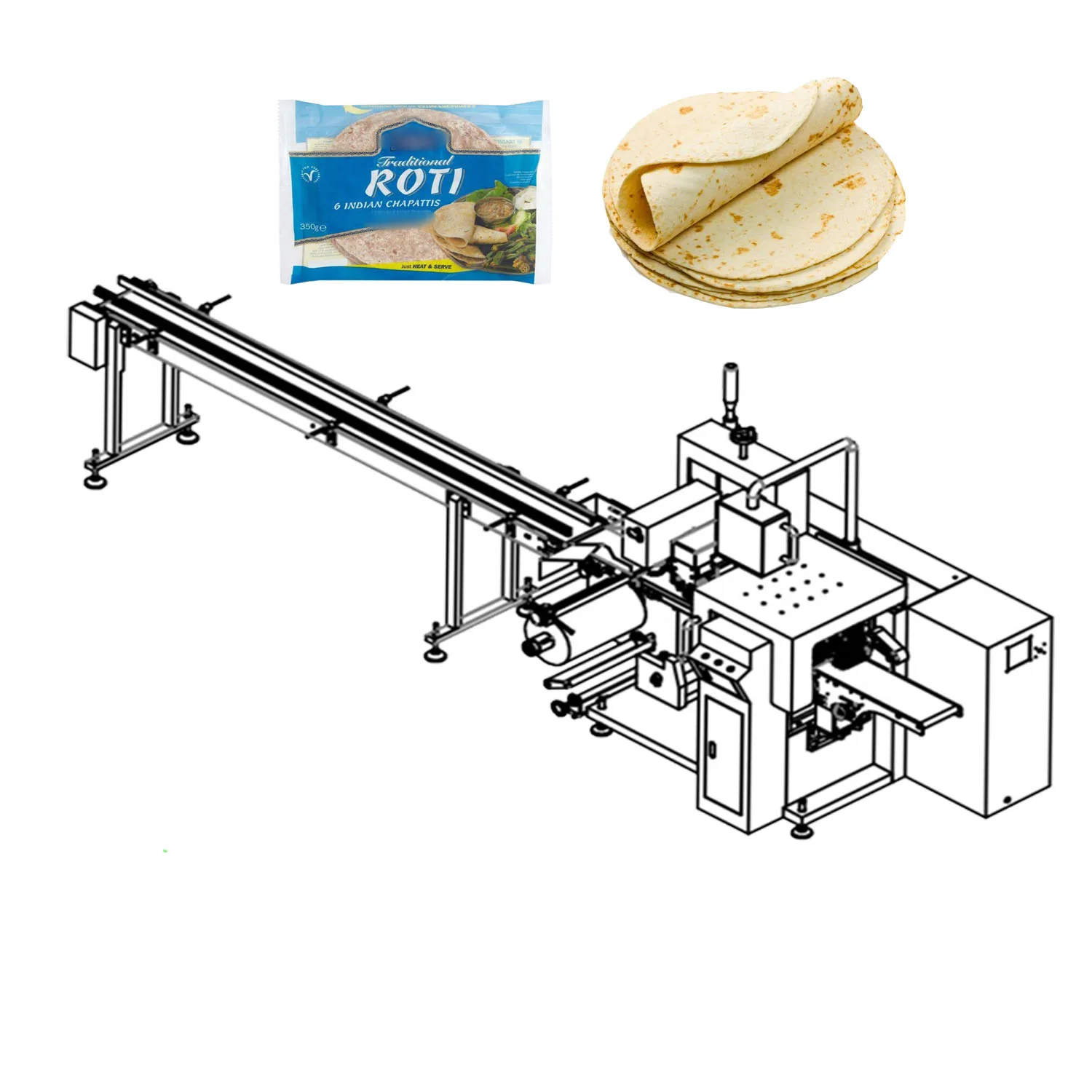 Automatic food packing machine for lavash bread