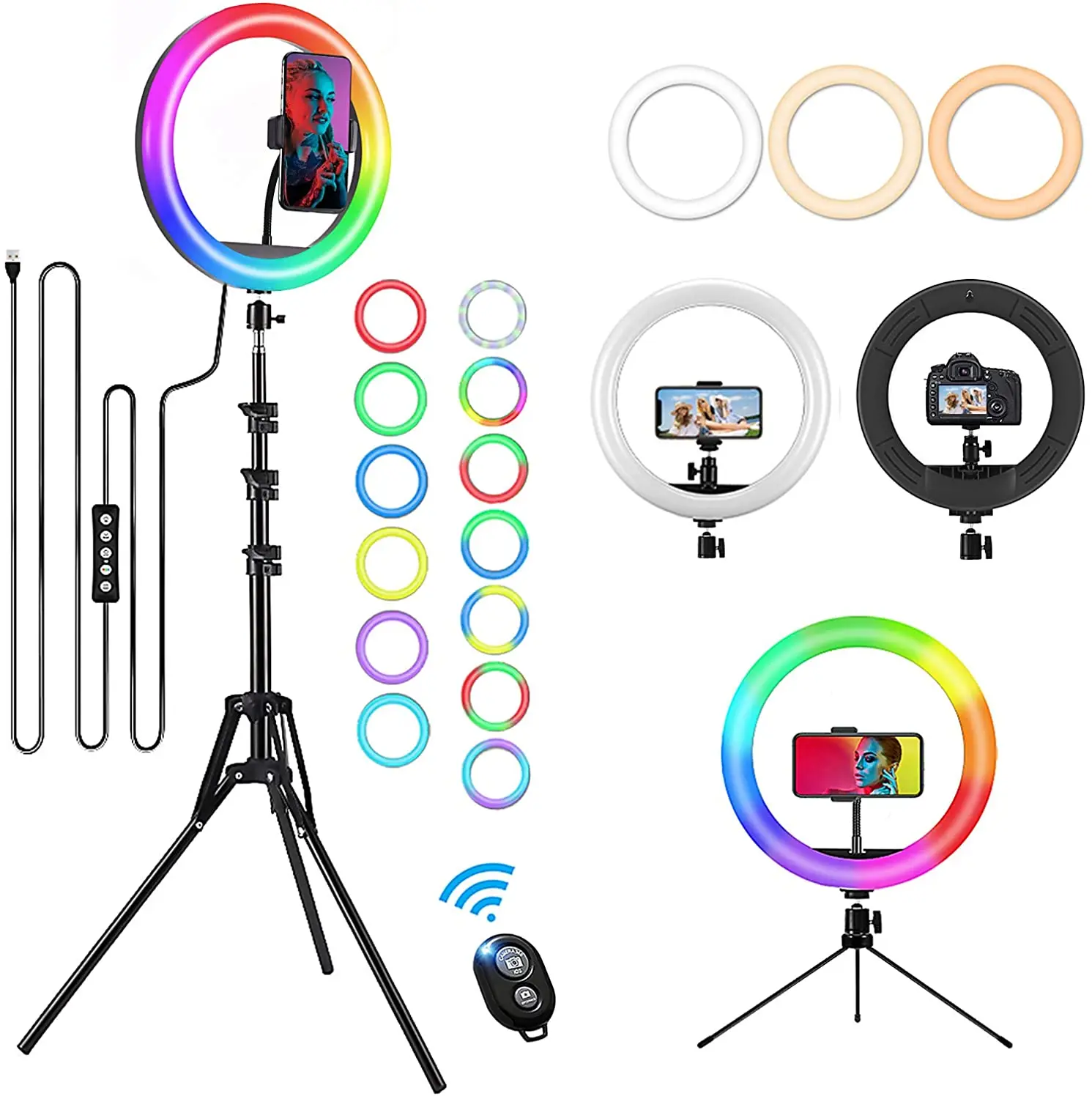 RGB Fill Light Ring LED 10 13 14 18 inch Multi Color RGB LED Soft Ring Light mj26 Mj33 Mj45
