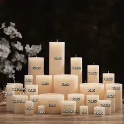 Direct Supplier Style Sparkling 7.5*40Cm White Pillar Candle Mini For Art