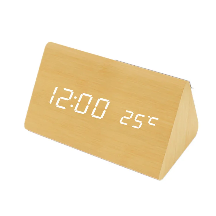 
hot sale led wooden alarm clock for bedroom 