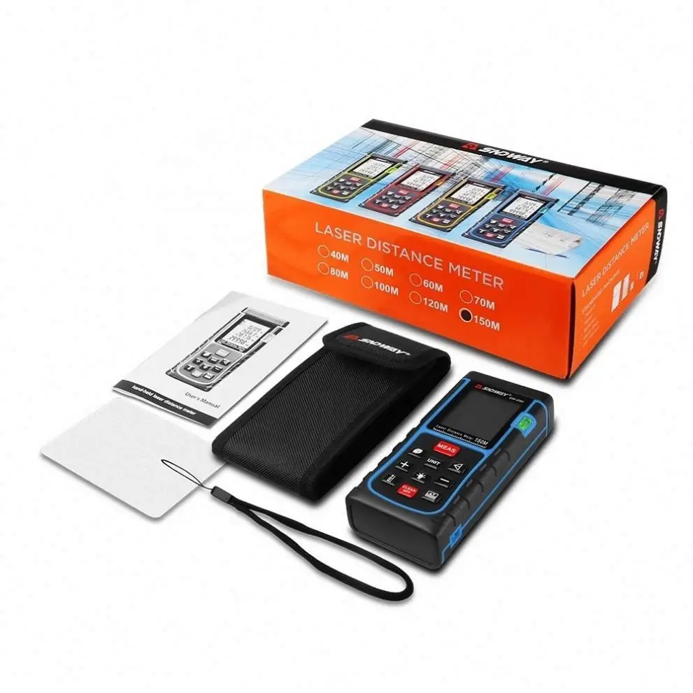 SNDWAY Handheld laser rangefinder 150m/ laser distance meter with data store 100pcs/laser meter