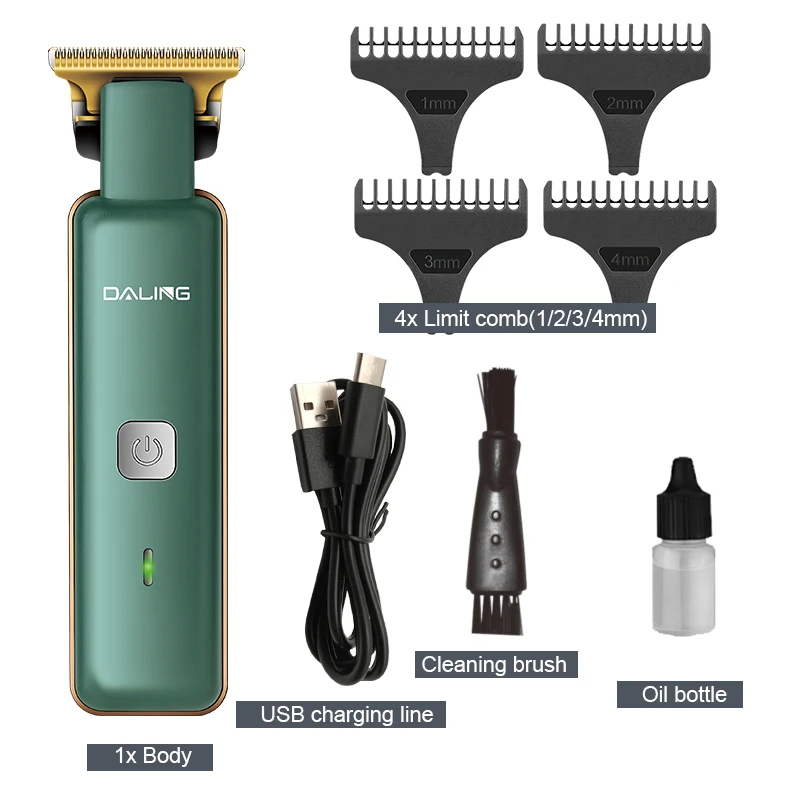 DL-1570 Top Sale Beard Zero Cutting Machine Metal Professional Electric Barber Hair Trimmer cordless Hair Clippers for Men