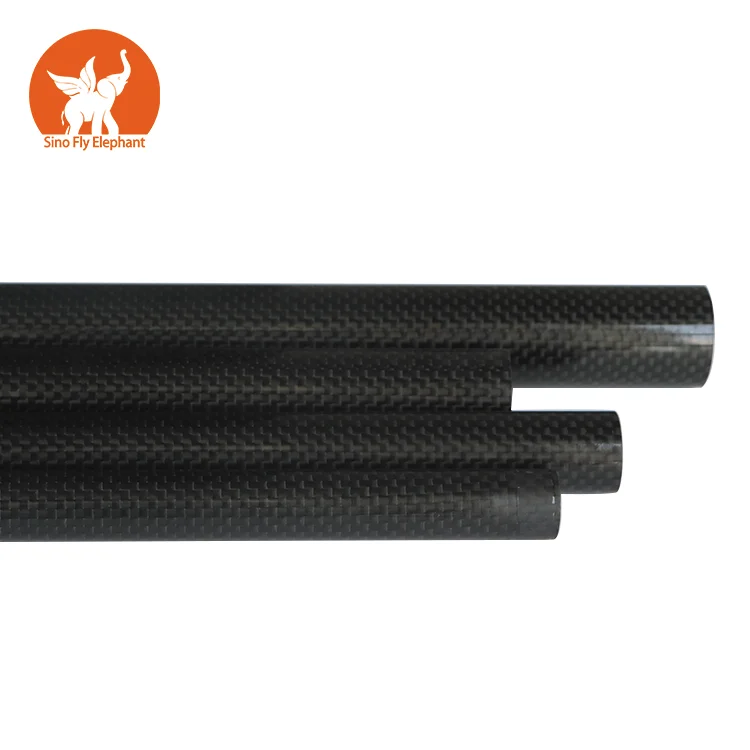 50 mm thickness Glossy Filament Wound Carbon Fiber Pipes for sale