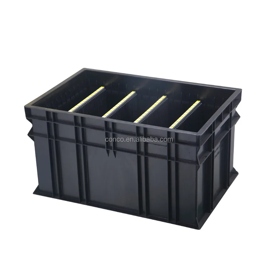 CONCO Anti static Esd Tote Box with Divider Conductive Plastic storage Bin