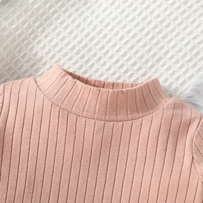 Children Clothes Casual Knitwear for Infants and Toddler Girls Collar Long Sleeve Top Baby Girls Sweater Pullover Pink Shirts