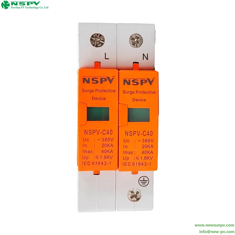 Ac Surge Protector for Lightning Protection Pv Surge Protective Device 2P 30 Amp Surge Surpressor Solar Spd 1000v 40 20