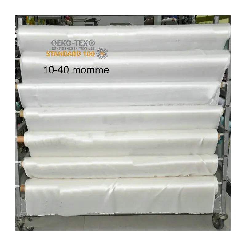 OEKO TEX 10 до 40 momme Nature White Charmeuse атласная ткань оптом из Китая шелковые ткани