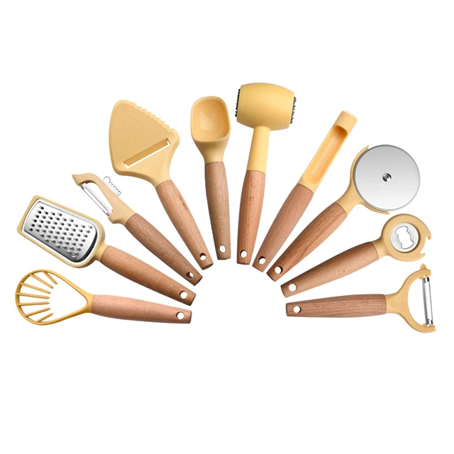 Latest 10 Piece Ice Cream Scooper Can Opener Pizza Cutter Cheese Grater Fruit Corer Meat hammer Kitchen Tools Cooking Gadget Set