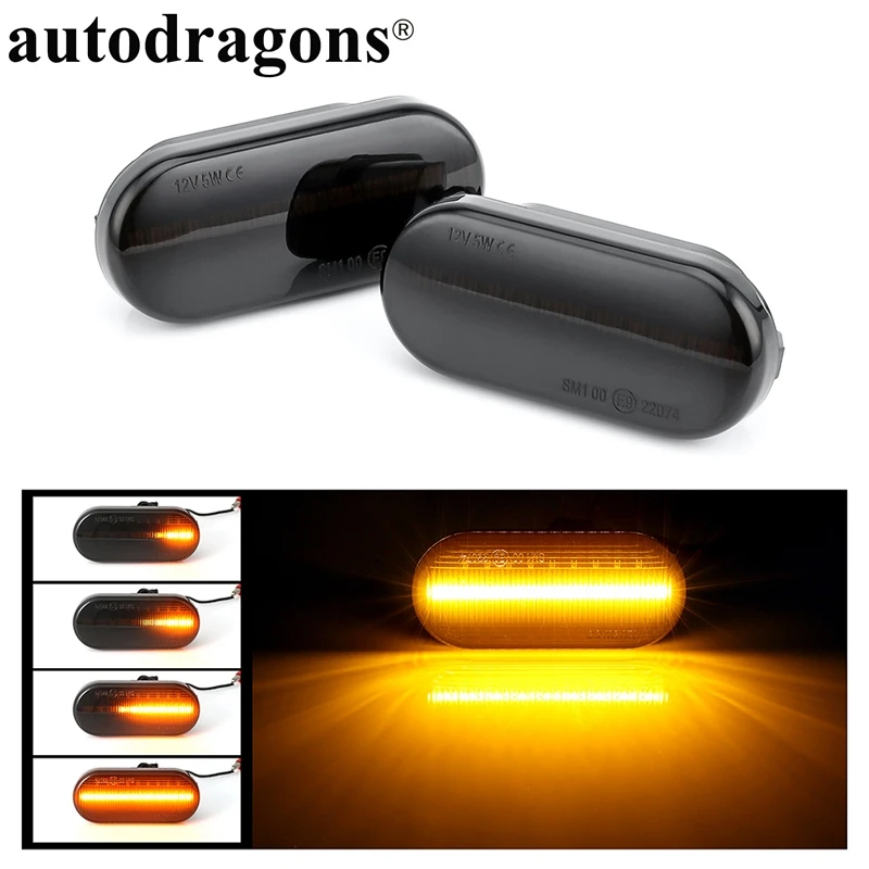  Autodragon яркий дымчатый динамический поворотный фонарь светодиодный боковой маркер для Polo Golf 3