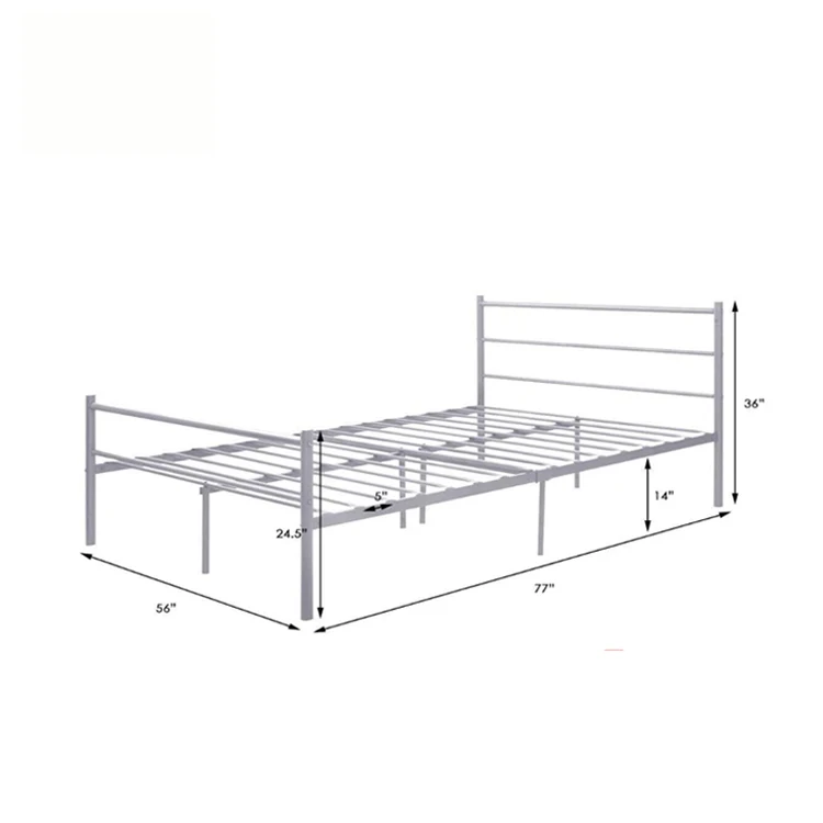 
New Design Knock-down Folding Queen Size Metal Bed Frame Bedroom Iron Metal Bed 