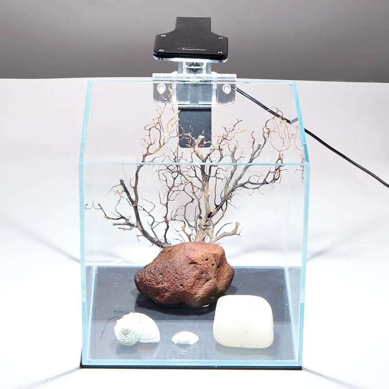 Aquarium High transparent glass fish tank    plants  light  for live  grass