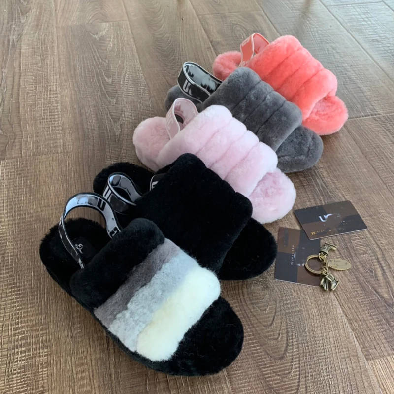 
2020 зимние дизайнерские сандалии для спальни желе рождественские шерстяные плоские тапочки для женщин оптовая продажа 