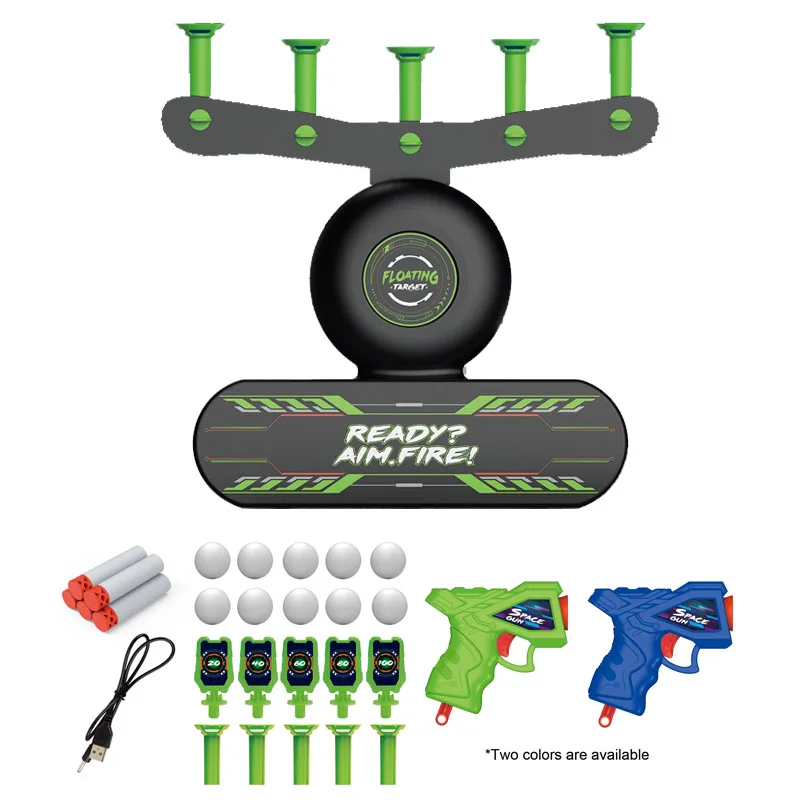 Luminous 2in1 Hovering Target Game toys Grows in the Dark Shot Floating Shooting Gun Set