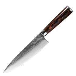 RUITAI 8 inch damascus steel chef knife pakkawood handle best kitchen knife chef