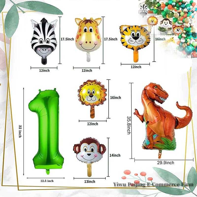 Custom animal jungle theme party decoration baby shower gifts boy kids 1st birthday party decoration