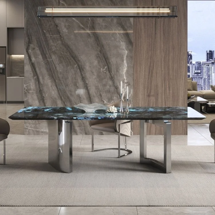 Luxury Modern Design Dining Room Set Metal Home Furniture Dinning Table And Chair Set with Comfortable Chair & Stylish Table
