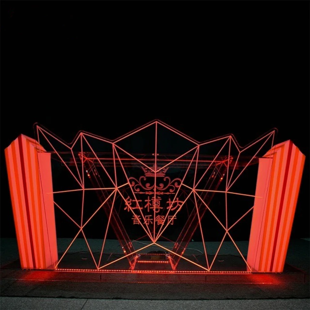 Acrylic DJ table Disc Table KTV Bar DJ Mixer Nightclub LED Lighting Dance Table Colorful Lighting Counter