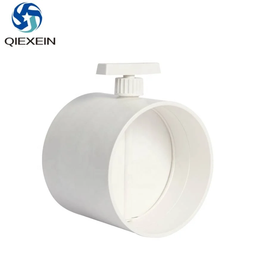 ABS Plastic Pipe Damper Ventilation Manual Air Volume Control Valve White Round Plastic Manual Air Damper