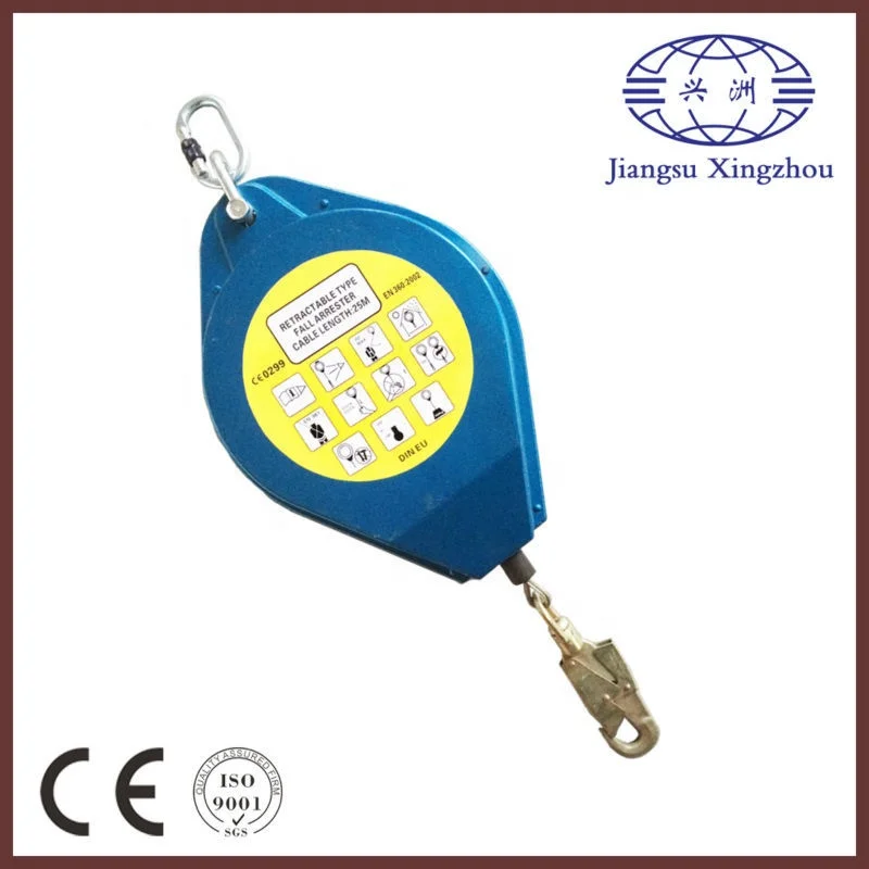 Work Height Self Protection Equipment Steel Wire Rope Cable Personal Fall Protection Retractable Fall Arrester