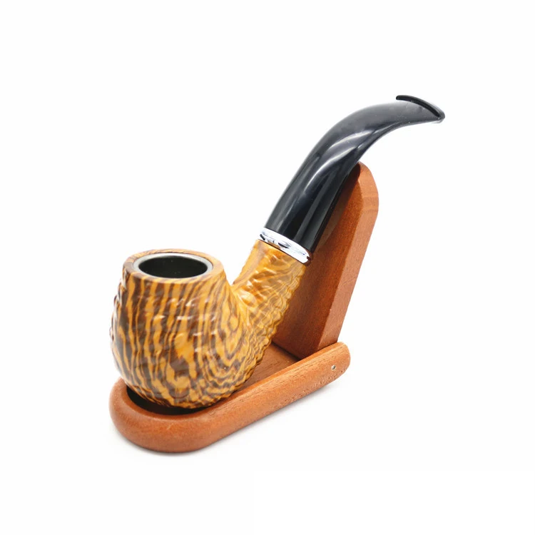 Wholesale Wooden Smoke Pipe Briar Wood Color Tobacco Smoking Pipe